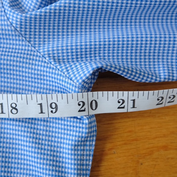 Rhone Commuter Classic Gingham Button Down Shirt Mens Size M Performance Blue - Picture 6 of 9